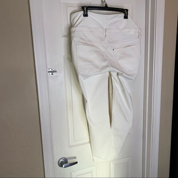 H&M White Maternity Half Panel Jeans Size Large - Picture 4 of 9